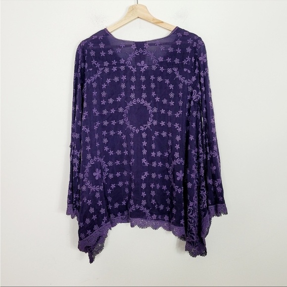 JOHNNY WAS PURPLE JOSSIMAR FLOWY TUNIC XS 💜💜💜 - Picture 8 of 12